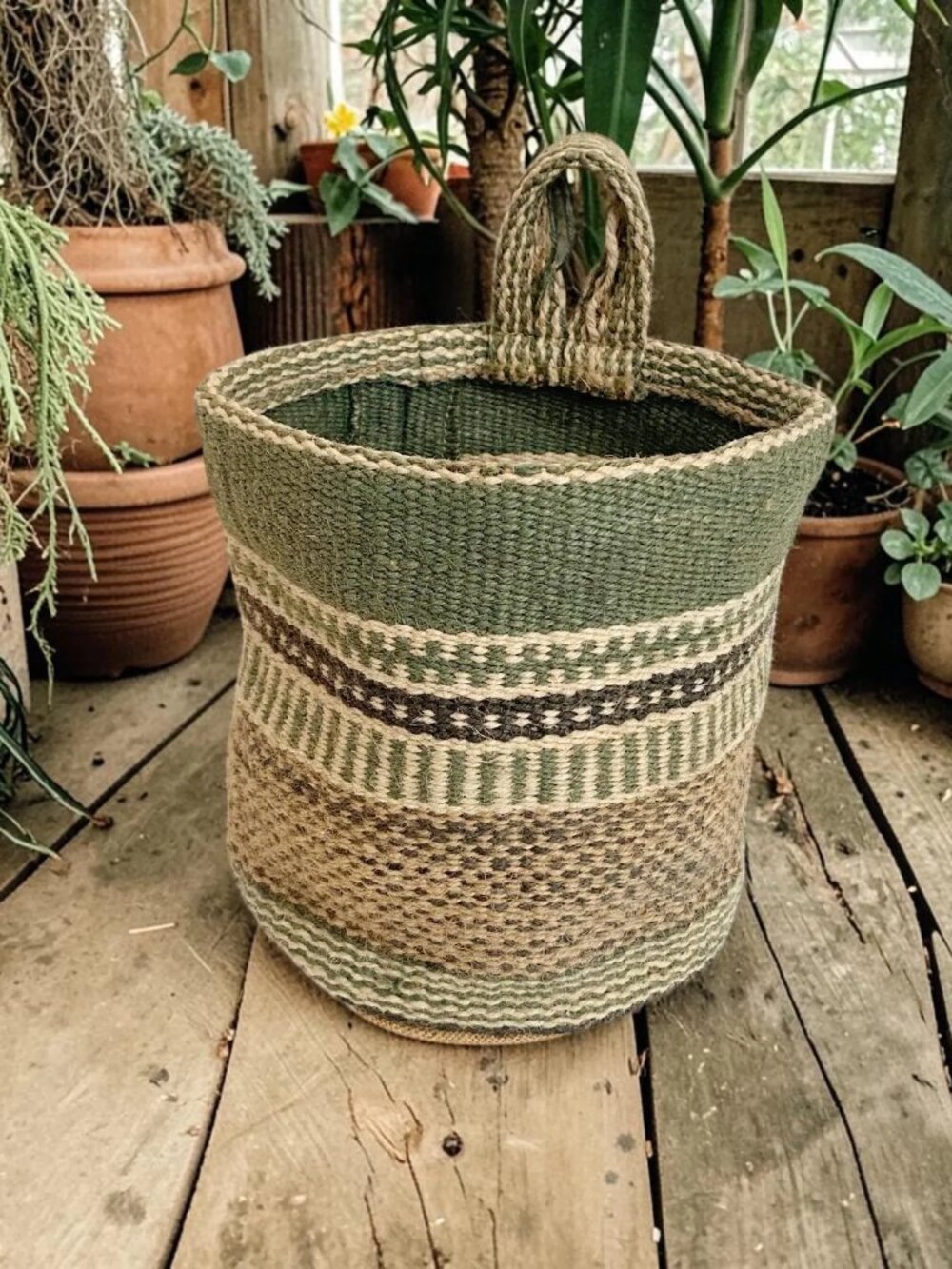Hanging Burlap Planter Bag: Woven Garden Pot | Jute Woven Soft Garden Planter